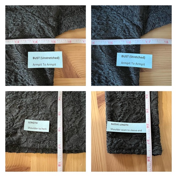 CHASER Lace Long Sleeve Crop Top Size XS NWT Sheer Grey Black Sexy Club Party - Picture 5 of 6